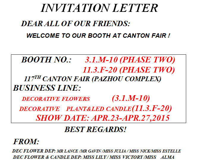 Invitation Letter